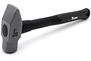 Titan 63004 3lb Cross Pein Hammer, Forged Steel Head, Overstrike Protection, Blacksmith Tool with 15.5" Shock Absorbing Fiberglass Handle with Textured Grip