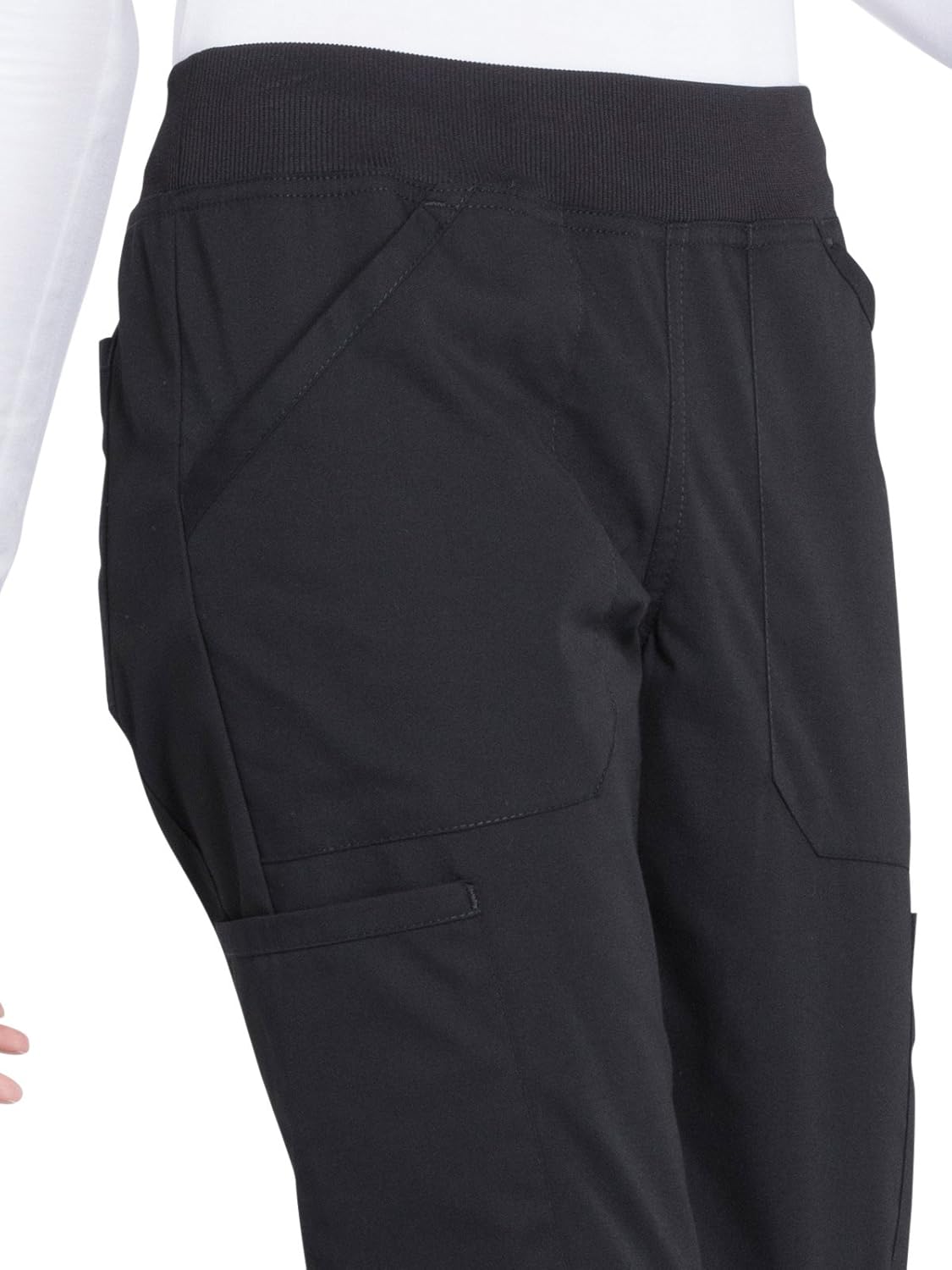 Cherokee Workwear Professionals Mid Rise Straight Leg Pull-on Cargo Scrub Pant: Clothing