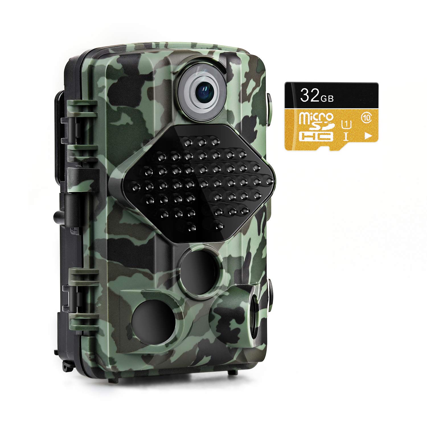 Usogood Trail Game Camera with 32GB Memory Card 20MP 1080P Night Vision Hunting Camera Motion Activated IP66 Waterproof 2.4" LCD for Outdoor Wildlife, Garden, Animal Scouting and Security Surveillance