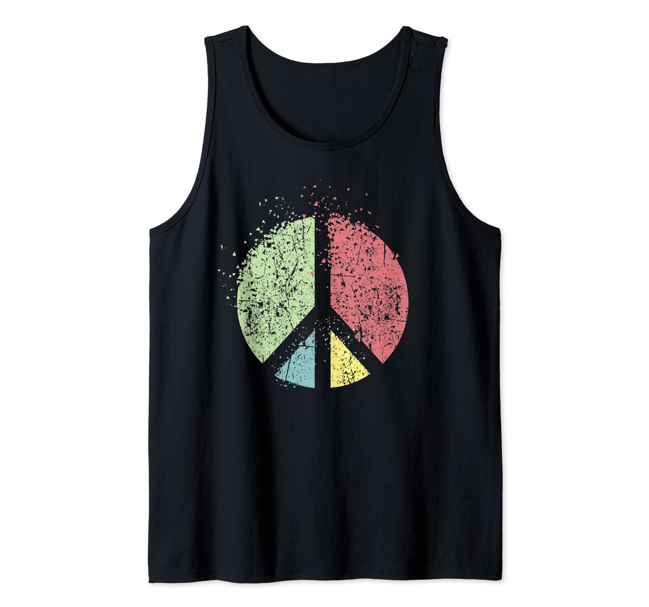Retro Disappearing Peace Sign Hippie Peace Symbol Art Tank Top