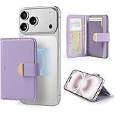 ESR Aura Clutch for MagSafe Wallet for Women, 5-Card Holder, RFID Blocking, MagSafe Sticker Included, Magnetic Wallet for iPhone 17/16/15/14/13/12 Series and Select Samsung Devices, Lavender