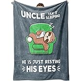 GiltGlimmer Funny Gifts for Uncle, Uncles Birthday Gifts, Uncle is Not Sleeping Blanket, Uncles Blanket Gifts for Fathers Day, 60" x 50"