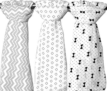 black and white muslin swaddle