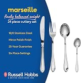 Russell Hobbs Marseille 24 Piece Cutlery Set 18/0 Stainless Steel six place view 2