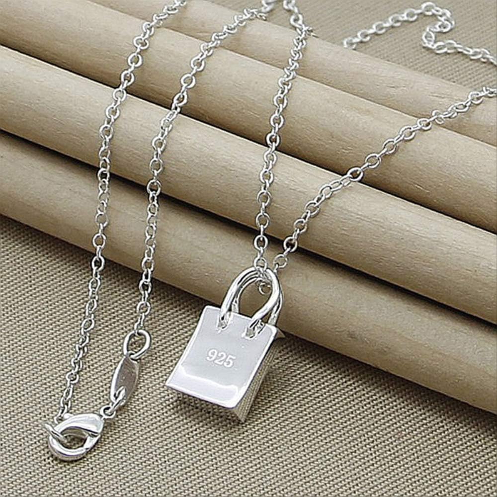 925 Silver Exquisite Bag Pendant Necklaces For Women Silver Jewelry