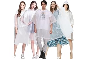 YUNLOVXEE Rain Poncho Raincoats for Adults Reusable - 2-5 Pack EVA Waterproof Rain Coat with Hood, Rain Gear for Women Men