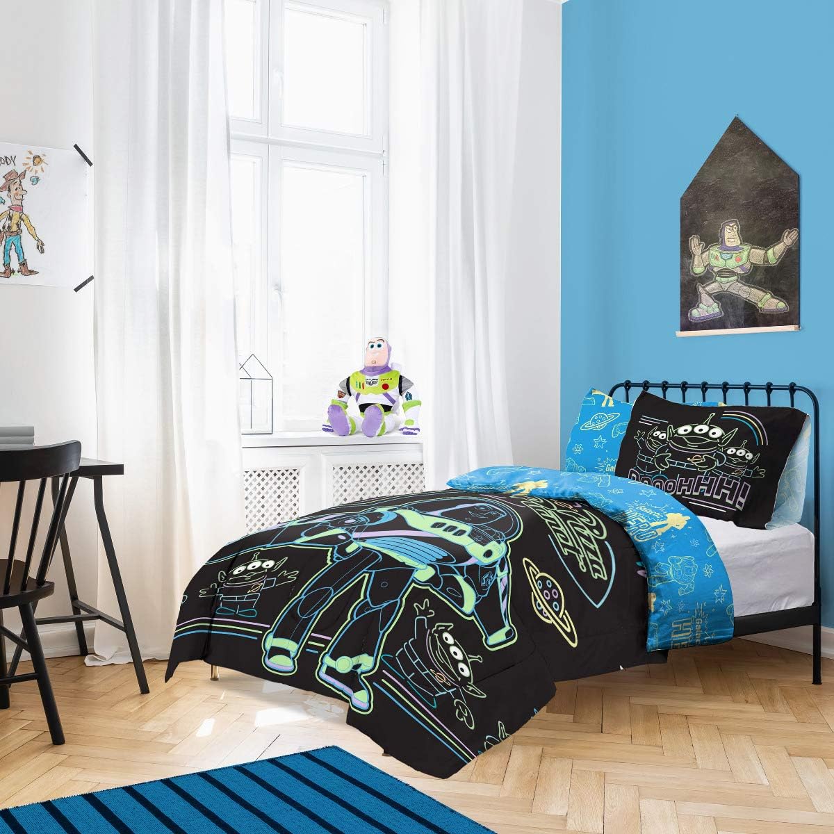 Disney Toy Story Pixar Buzz Intergalactic Panel Reversible Double Bed Duvet Quilt Bedding Cover Set