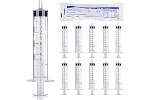SOBIRDOS 10 Pcs 10ml Individually Packaged Plastic Syringe Feeders, Syringes Tools for Liquid,Hand Feeding Tool for Feeding Puppies or Kittens,Sterile and Individually Sealed,Liquid Measuring Syringe Tools (10ml)