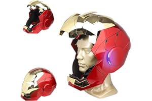 YONTYEQ Iron Hero MK 5 1:1 Wearable Helmet - Voice, Touch, and Remote Control with LED Eyes, Realistic Sound Effects, Perfect for Cosplay, Display, and Collectible Figures for Man and Teen