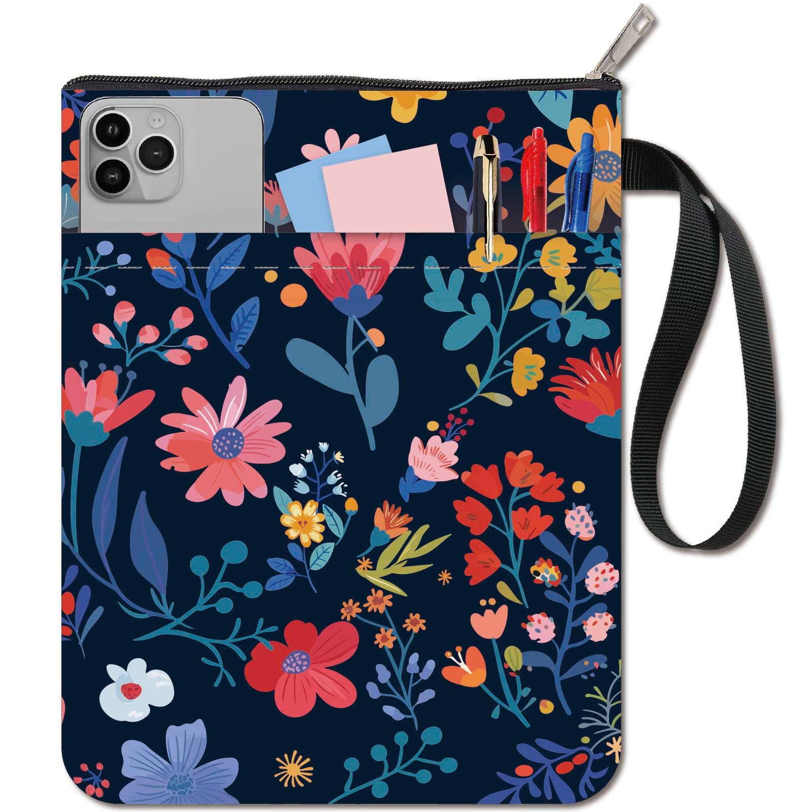 CRASPIRE Flower Covers Plant Sleeve Leaves Protector for Paperbacks - Washable Fabric Cloth Cover With Zipper and Extra Pocket for Book Lovers - Classmate Gifts