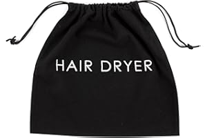 Jerdon 12” x 12” Black Hair Dryer Bag with Drawstring – JHDB12BK