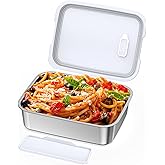 EAST OAK Stainless Steel Inner Container with Lid for Cordless Electric Lunch Box, 1.3L Meal Container for Portable Heated Lunch Box with Removable Tray Divider, Dishwasher Safe