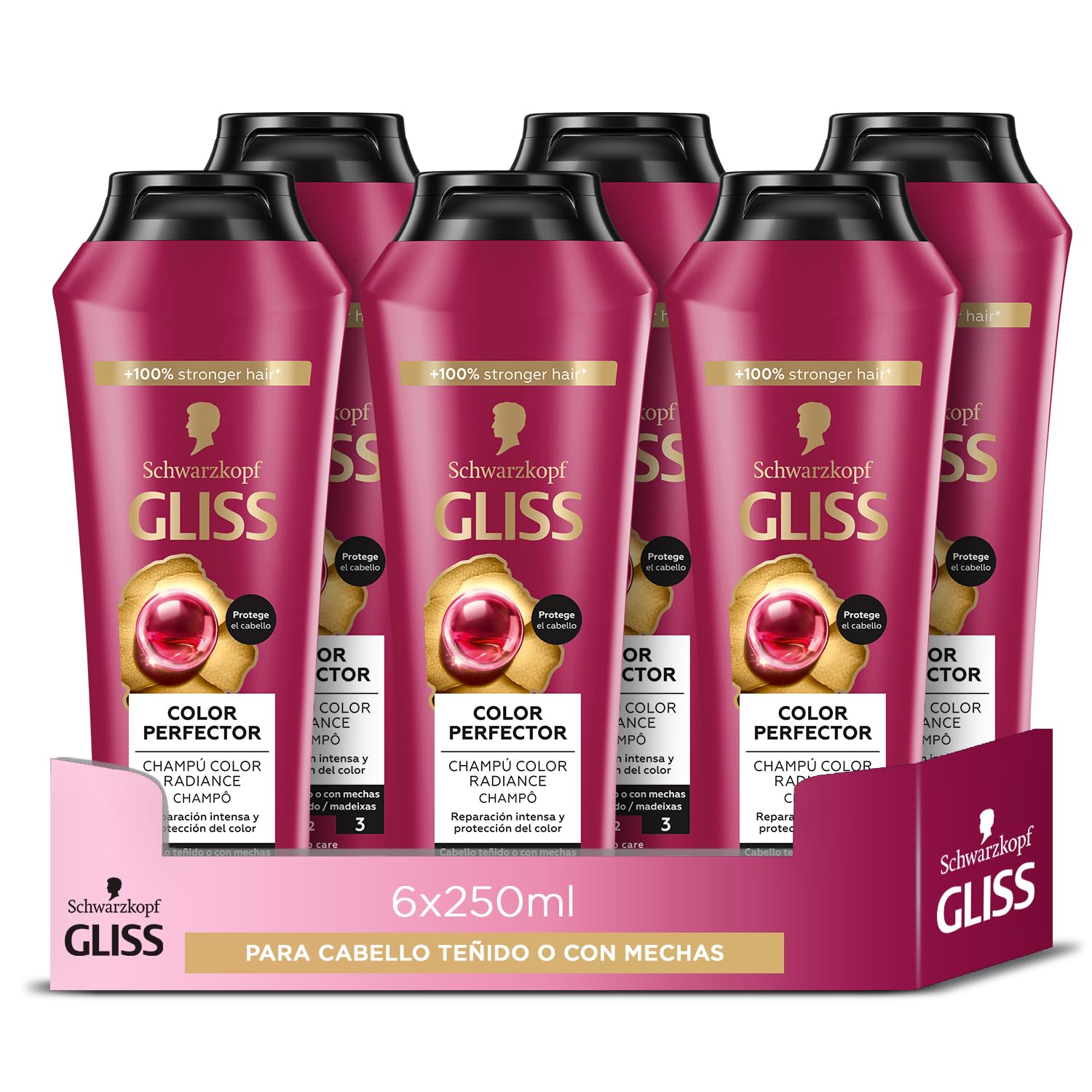 Gliss Shampoo Ultimate Colour – Package of 6 x 250 ml – Total: 1500 ml
