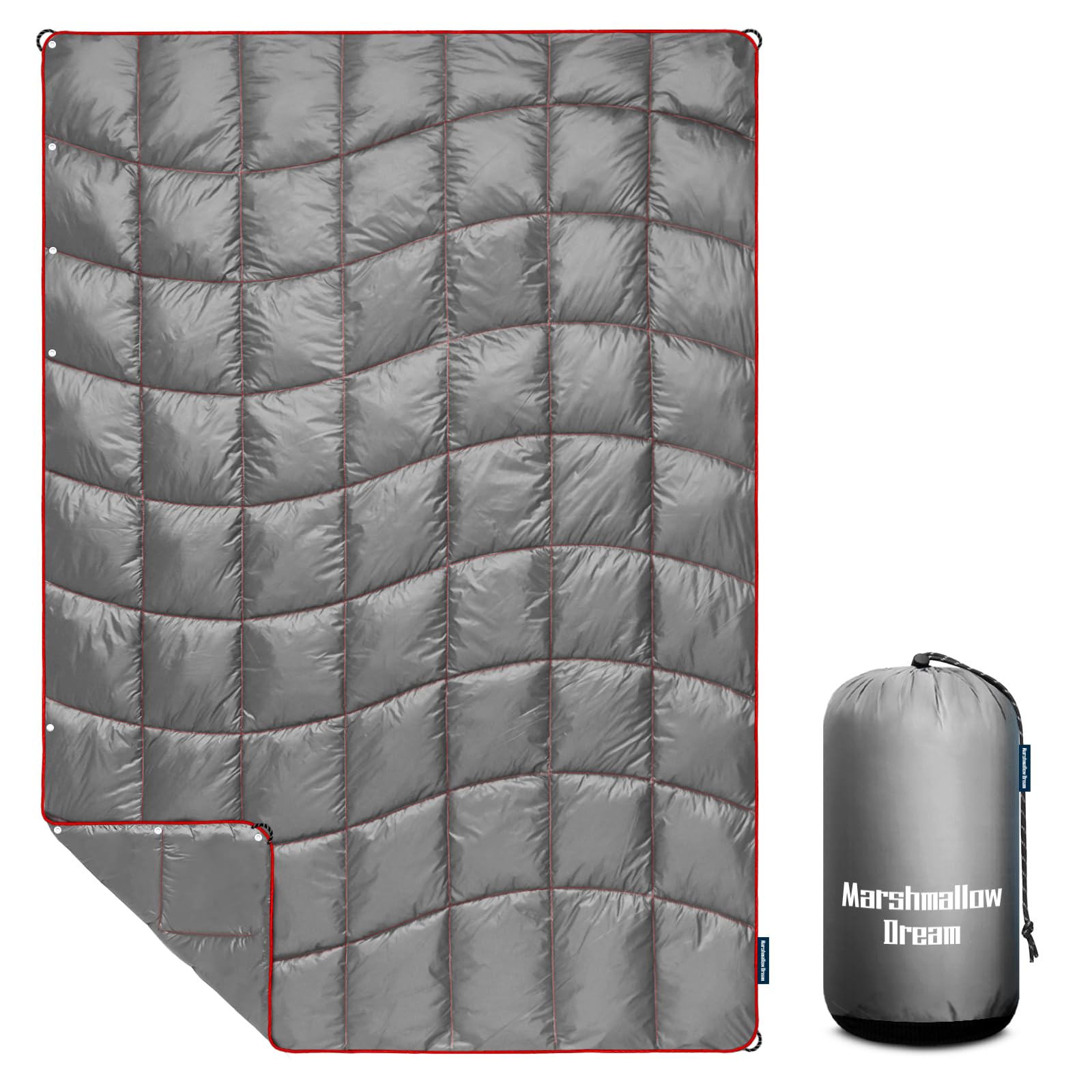 Photo 1 of marshmallow dream Camping Blanket, Packable Puffy Blanket Down Alternative Blanket Lightweight Windproof Resistant for Outdoors,Hiking, Backpacking,Beach,Car,Picnic,Stadium 39x55in