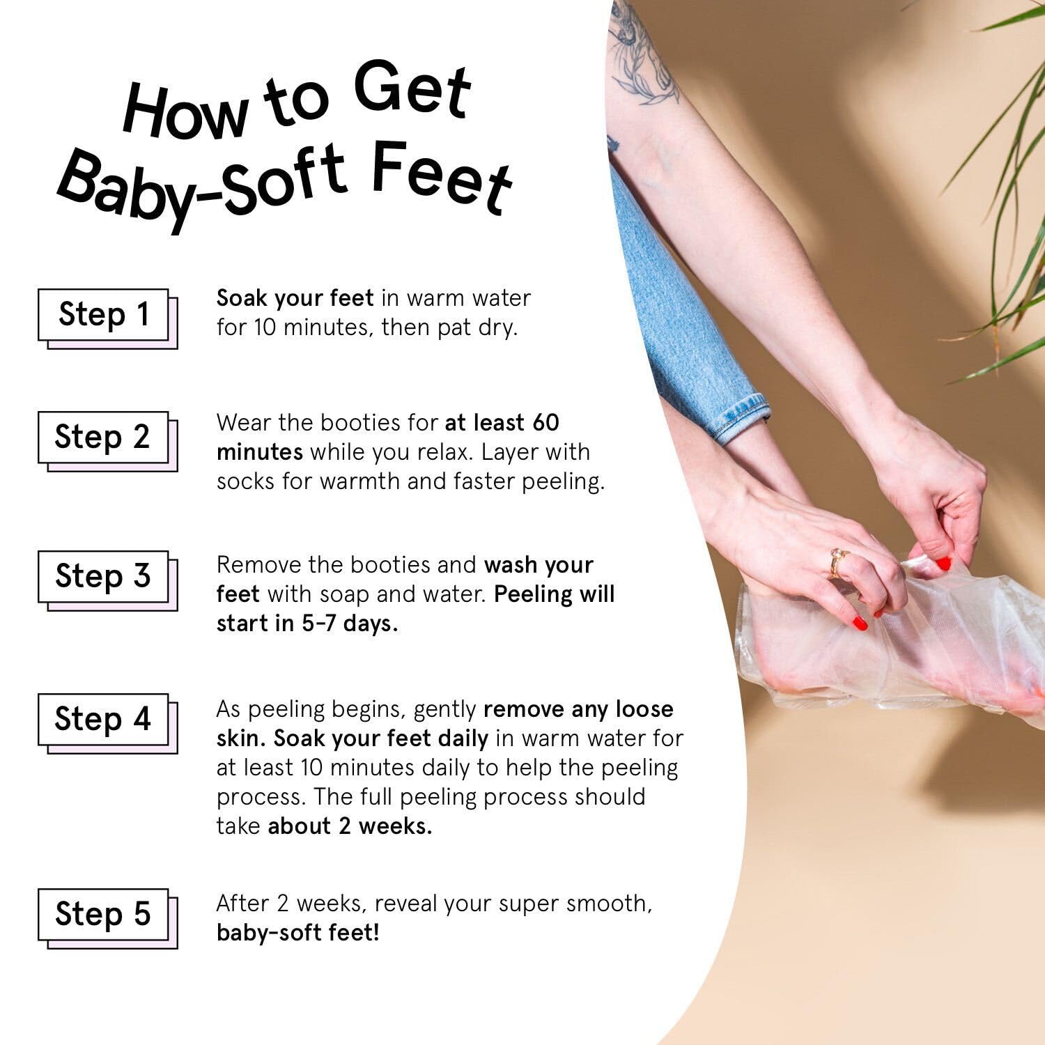 grace & stella Award-Winning Foot Peeling Mask - Foot Peel Masks with Aloe Vera- Moisturizing Foot Masks That Remove Dead Skin, Exfoliating Foot Mask for Dry Cracked Feet (4 Pairs, Unscented)
