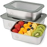 NAYELF 3PCS Food Storage Containers with Lids Airtight, 22/40/74oz Stainless Steel Containers Leak Proof Meal Prep Lunch Containers for Kitchen Storage, Microwave, Freezer, Dishwash Safe