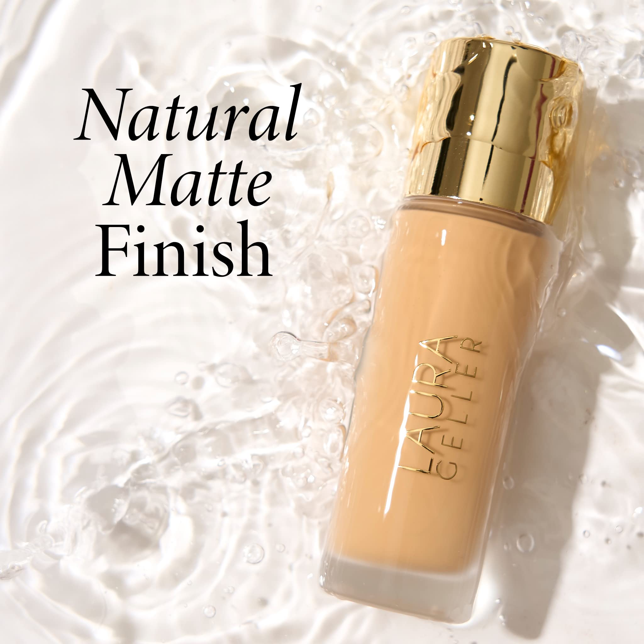 LAURA GELLER Double Take Liquid Foundation | Medium to Full Coverage, Natural Matte Finish, Medium
