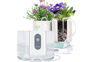Moistenland WIFI Automatic Plant Waterer, DIY Automatic Drip Irrigation Kit for 15 Potted Plants, Auto & Manual & Delay Watering Mode/Water Shortage Alert/Irrigation Records, Remote Control and