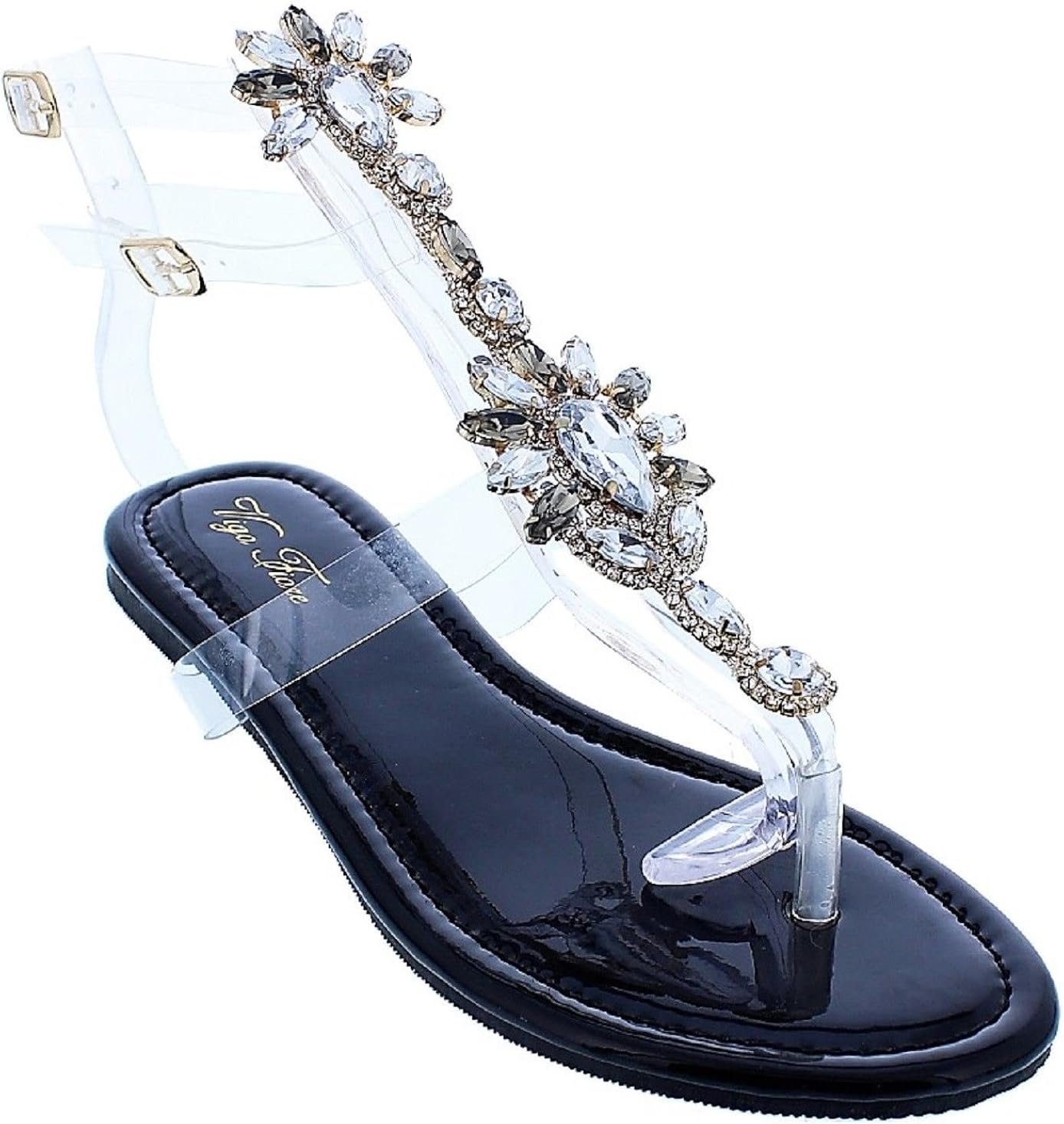 lucite flat sandals