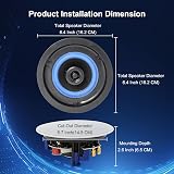 Herdio 4 Inch Ceiling Speakers Bluetooth Ready Flush Mount 160W Wall/Ceiling view 6