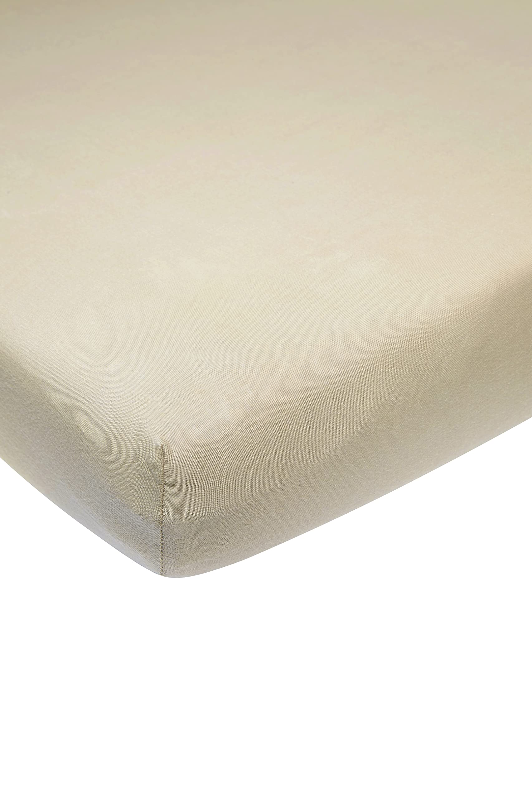 Meyco Baby Fitted Sheet for Baby Cradle, 40 x 80/90 cm, Jersey Fitted Sheet, 100% Cotton, Oeko Tex Certified, All-Round Elastic, Breathable, Plain, Sand