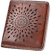 APHISON Womens Wallet, Slim Small Wallet for Women Men RFID Wallet Women Sunflower Leather ID Credit Card Holder whit Zipper Coin Pocket Bifold Compact Wallet