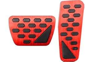 BOYUER for Jeep Wrangler JL 2018-2025/Gladiator JT 2020-2025 2PCS Aluminum Anti-Slip No Drilling Brake and Gas Accelerator Pedal Pad Cover Foot Pedal Pads Kit Interior Decoration Accessories(RED)