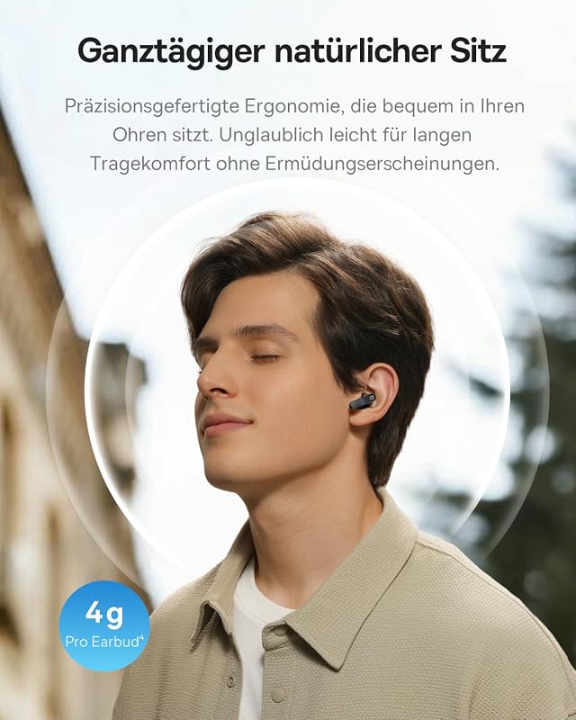 BS1 NC Semi-In-Ear Kopfhörer Bluetooth Noise Cancelling, Kopfhörer Kabellos mit Geräuschunterdrückung, Earbuds mit Hi-Res & LDAC, 6-Mic KI Klarer Anruf, IP55, 40 Std Spielzeit, Bluetooth 6.0