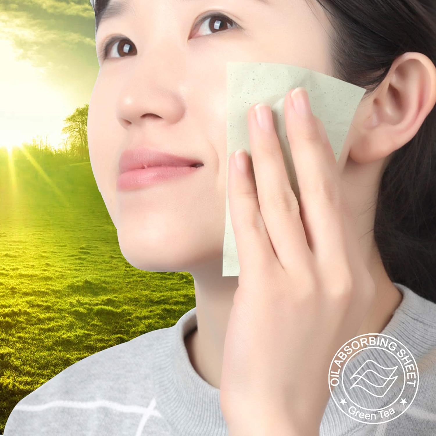 800 Counts Natural Green Tea Oil Control Film, Teenitor Oil Absorbing Sheets for Oily Skin Care, Blotting Paper to Remove Excess & Shine: Office Products