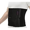 ITA-MED 12" Abdominal Binder for Men, Adjustable & Breathable Post Surgery Compression Garment, Ideal for Post-Surgical Patients & Individuals with Hernias (Black, Small)