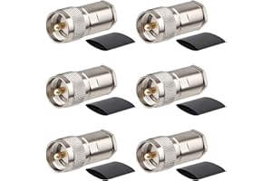 MOOKEERF 6 Pack PL259 Coax Connectors 50 Ohm PL-259 UHF Male Clamp Connector for LMR400 KMR400 RG8 RG8U RG213 Coaxial Cable