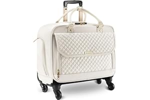 Arcoyard Rolling Laptop Bag, Briefcase for Women and Men with 4 Spinner Wheels and Handle, Roller Computer Bag for Work Travel Carry On, TSA Friendly Design, Beige