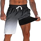 westwolf Men's Swim Trunks with Compression Liner 9" Quick Dry Board Shorts