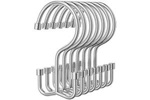 OEH Shower Curtain Hooks, 12 Pcs Shower Curtain Rings, Durable Silver Shower Curtain Hooks Rust Proof, Shower Rings for Curtain, Free Sliding Anti-Drop Double Shower Hooks for Shower Curtain, Chrome