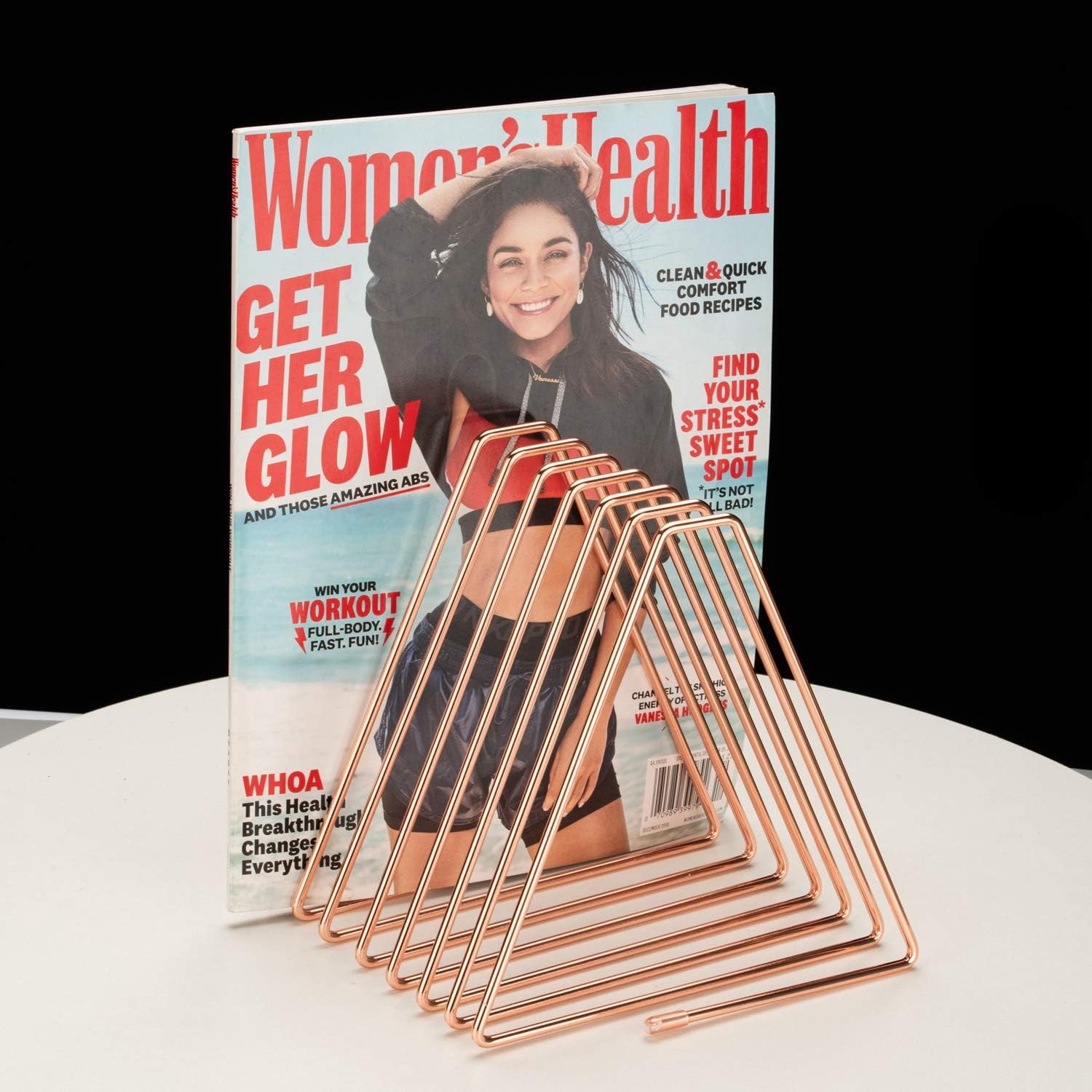 File Folder Holder Stand for Desk, Creative 7 Slot Metal Desktop Magazine Book Shelf Folder Holder Rack Displays Organizer for Office, School & Home (Rose Gold) : Office Products