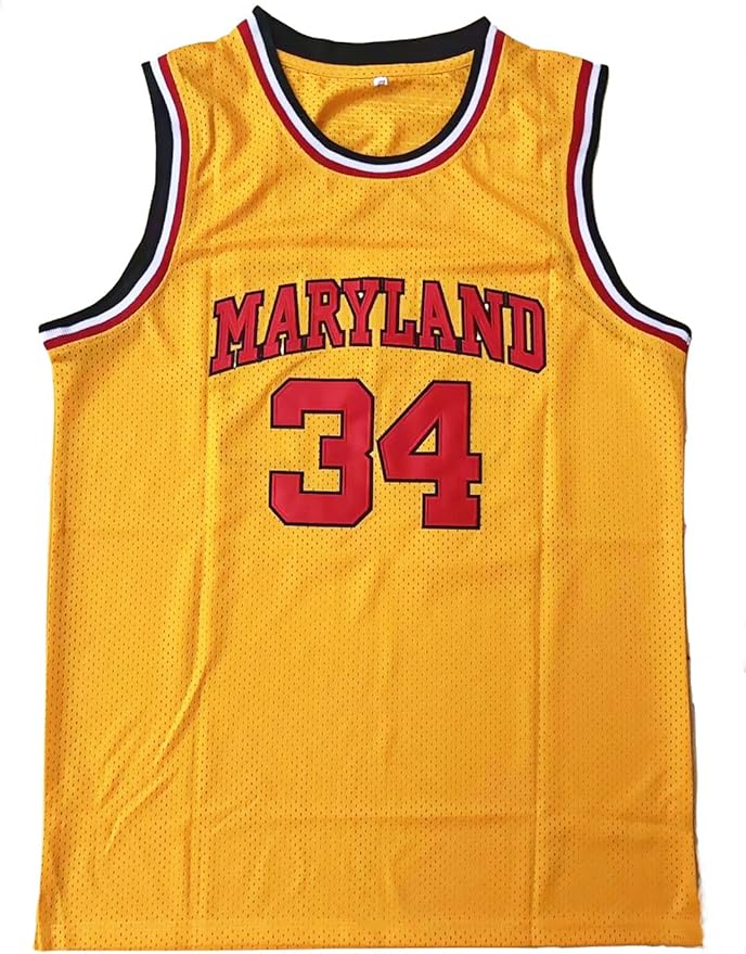 EKANBR Mens Len Bias 34 Maryland Basketball Jersey (Yellow, Medium, m) Buy Online at Best Price
