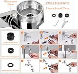 Ibergrif Tap Extender 1440° Swivel Robotic Arm Faucet Aerator Silver M91006 view 6