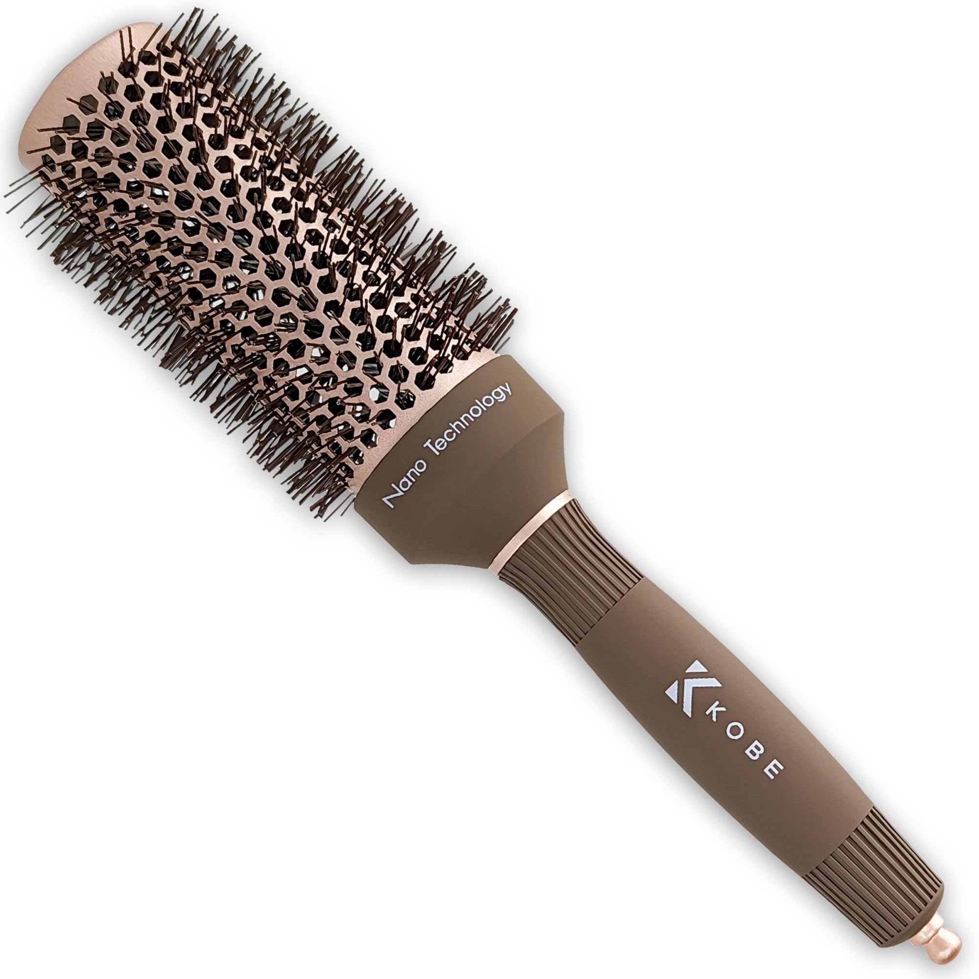 Kobe Professional Heat-Retaining Ceramic & Ionic Round Hair Brush for Blow Drying - With Nanotechnology - 42mm Barrel Brush - Blow Dry Hair Brush,Curling Brush