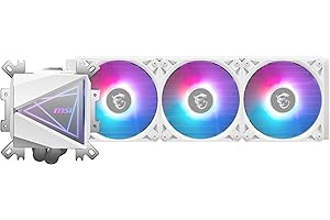 MSI MAG CORELIQUID I360 White - AIO ARGB CPU Liquid Cooler - 360mm Radiator - LGA 1700 Ready - Triple 120mm ARGB PWM Fans, Wh