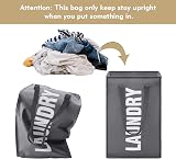 Maxsilan 50L Laundry Basket with Extended Handle Dark Grey 600D Oxford view 4
