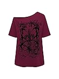 RoseSeek Women's Off The Shoulder Tops Graphic Goth