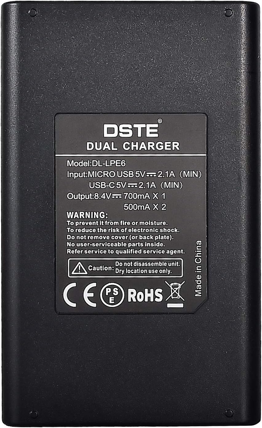 DSTE LP-E6 LPE6 Rechargerable Battery (2-Pack) and Smart LED Dual USB Charger Compatible with Canon EOS 5D Mark II - Image 5