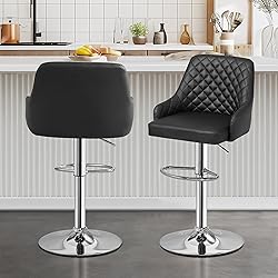 VECELO Adjustable Bar Stools Set of 2, Bar Height