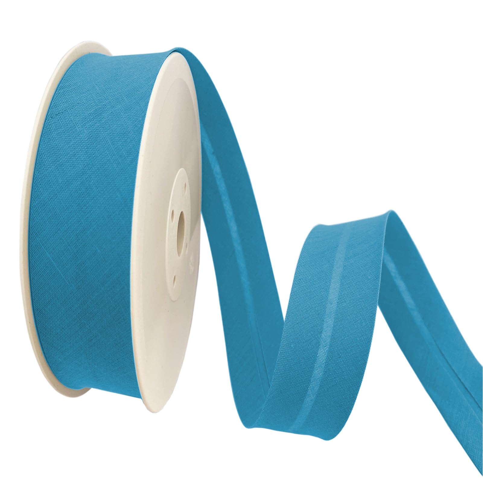 TEXTEX = 40mm Wide Bias Binding Tape. 50% Cotton and 50% Polyester. 10m Piece - (Light Blue)