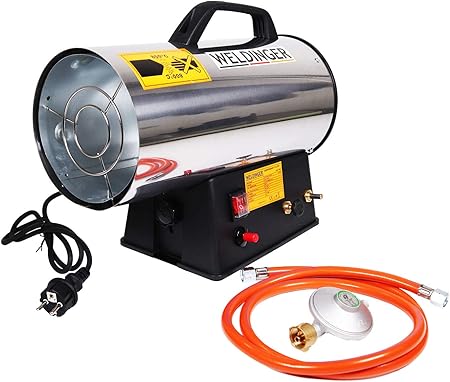 Gasheizkanone 50 KW Profi - Mit Schlauch & Druckminderer Für Hallen, Baustellen & Lager