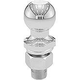 CURT 40002 Chrome Trailer Hitch Ball, 3,500 lbs, 1-7/8-Inch Diameter, 1 x 2-1/8-Inch Shank