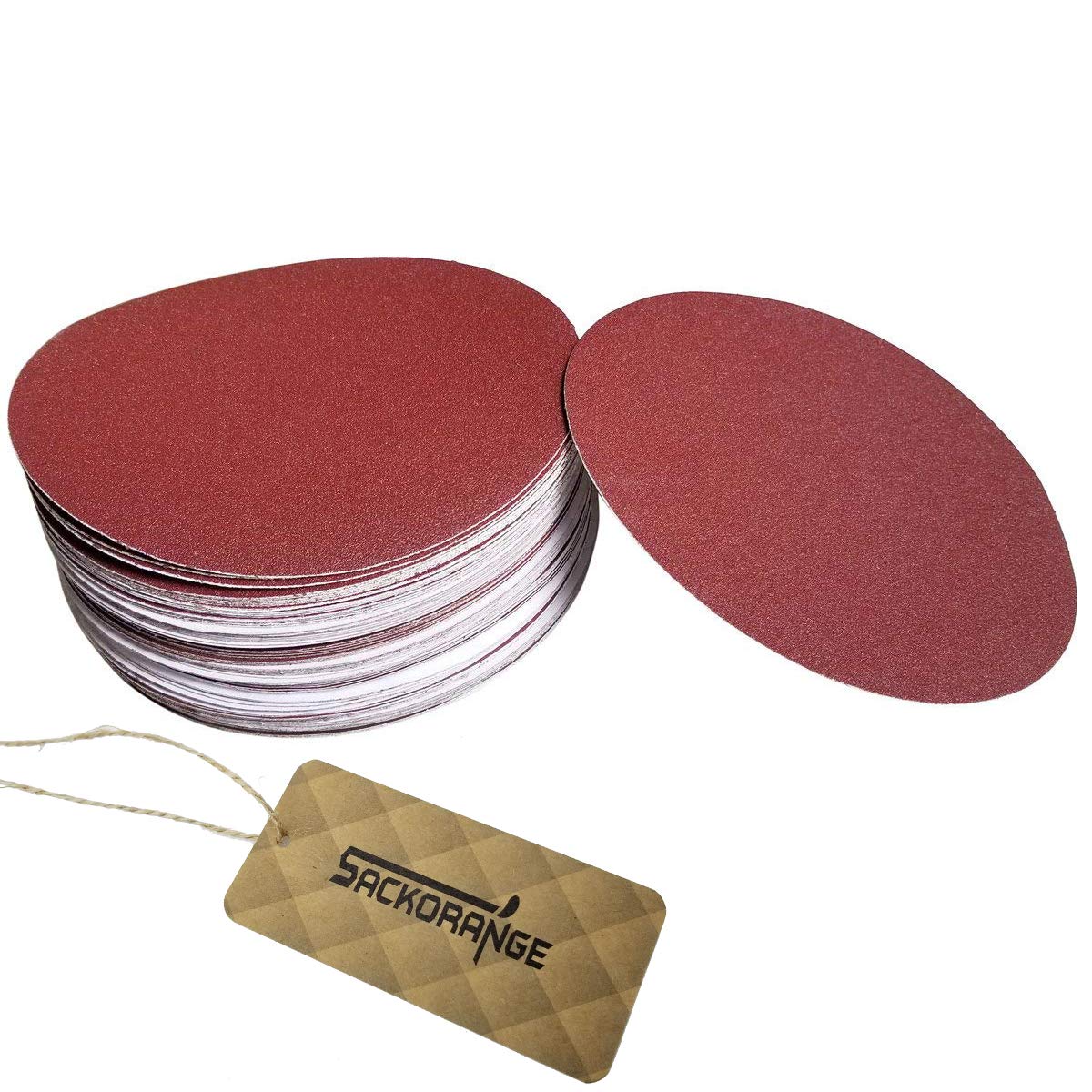 Sackorange 60 PCS 6-Inch NO-Hole PSA Aluminum Oxide Sanding Disc, Self Stick(10 Each of 80 100 120 180 240 400): Industrial & Scientific
