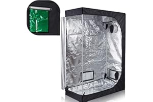 CDMALL 48"x 24"x 60" Grow Tent with Observation Window & Metal Corner, Mylar Hydroponic Plant Growing Tent with Durable 600D Oxford Cover for Indoor Plant Growing, Gardening and Germination