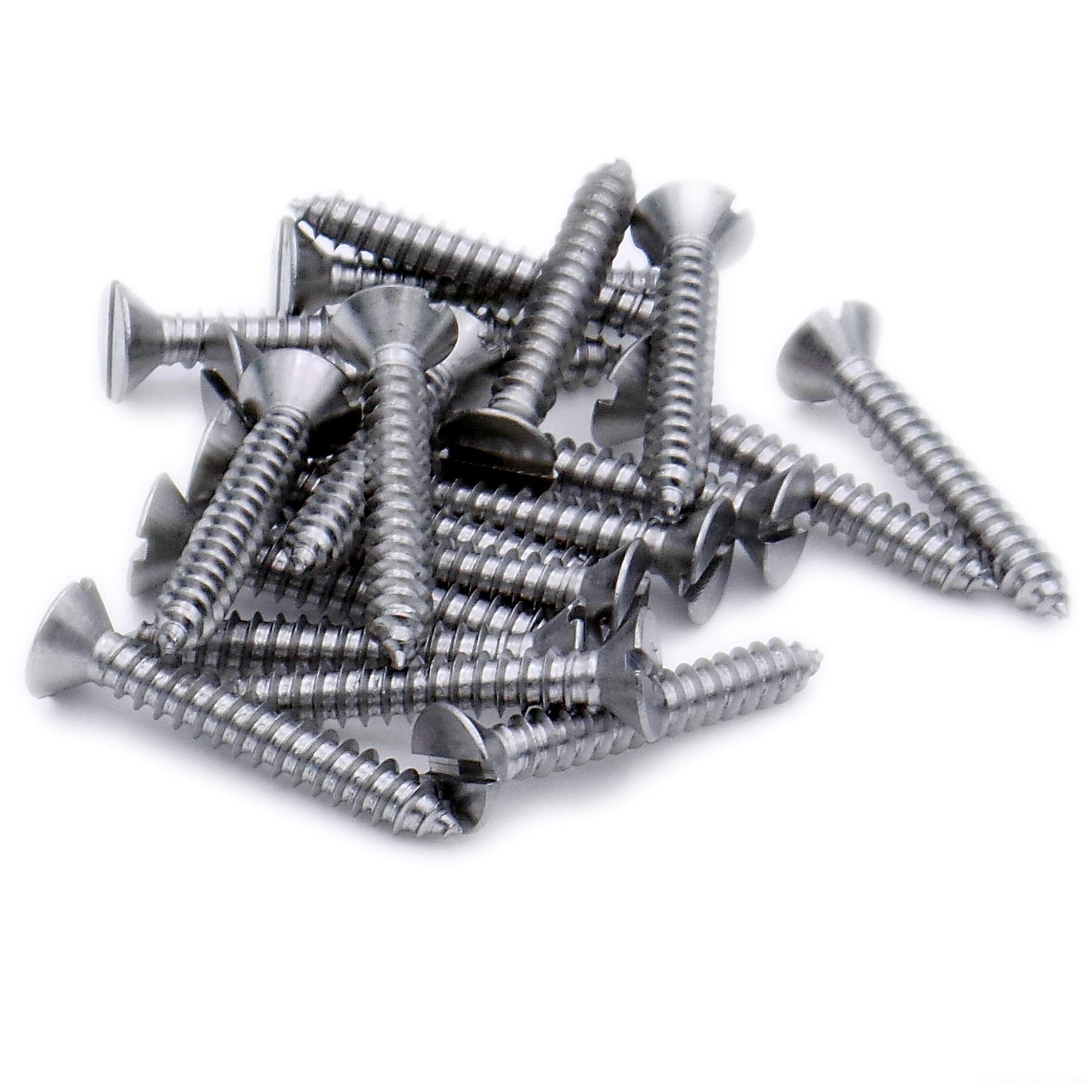 No.6 x 0.625 (3.5mm x 16mm) Slot Countersunk Self-Tapping Screw - Stainless Steel (A2) (Pack of 20)