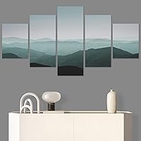 SIGNWIN 5 Panel Canvas Wall Art Modern Art Expressive Landscape Modern Mountain Top Multicolor Photography for Home Decorations Ready to Hang - 60